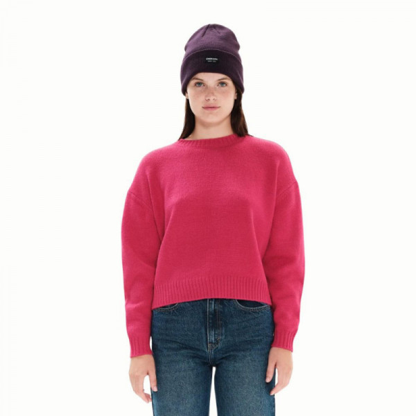 EMERSON Basic Knit Sweater Γυναικείο Πουλόβερ - ΦΟΥΞΙΑ