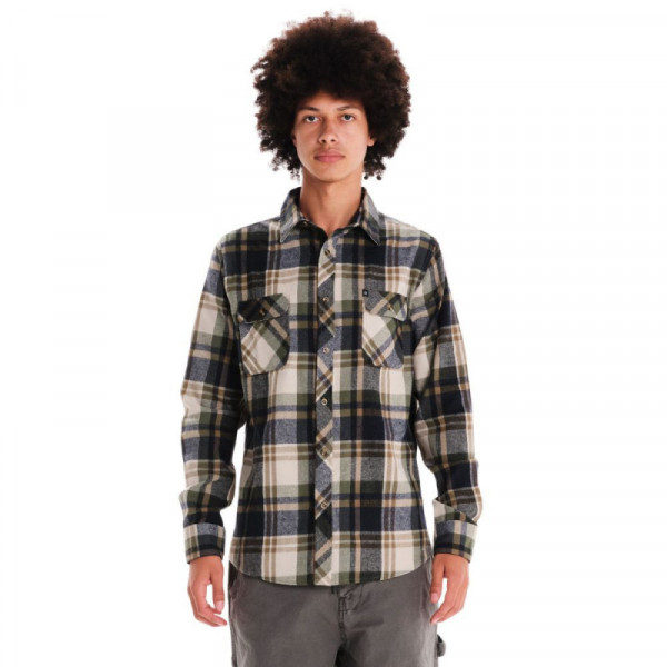 EMERSON Men's Classic Button Down Shirt Ανδρικό Πουκάμισο - BLUE BLACK/OLIVE