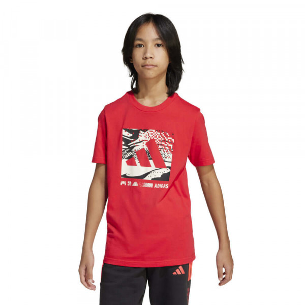 ADIDAS J CAMO LOGO TEE Παιδική Κοντομάνικη Μπλούζα - ΚΟΚΚΙΝΟ