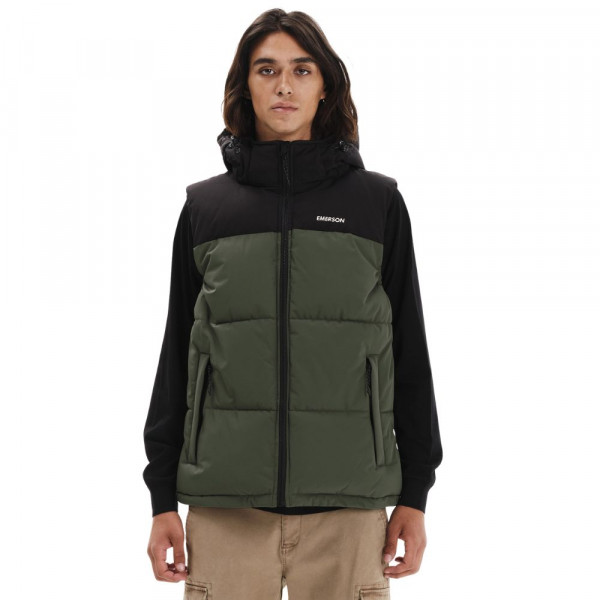 EMERSON M Puffer Vest D H Ανδρικό Αμάνικο Μπουφάν - PINE OLIVE/BLACK