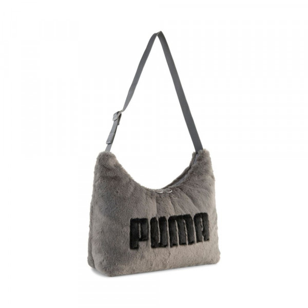 PUMA UP Faux Fur Slouchy 5.5L Hobo Bag Γυναικεία Τσάντα Ώμου - ΓΚΡΙ