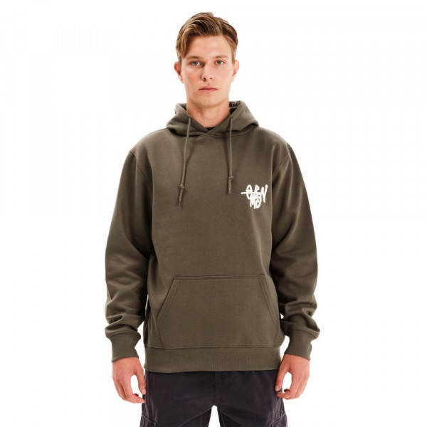 EMERSON Ανδρική Φούτερ Με Κουκούλα Fleece - DUSTY OLIVE