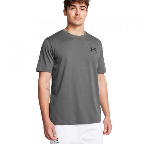 UNDER ARMOUR Left Chest Logo Ανδρική Κοντομάνικη Μπλούζα - ΓΚΡΙ