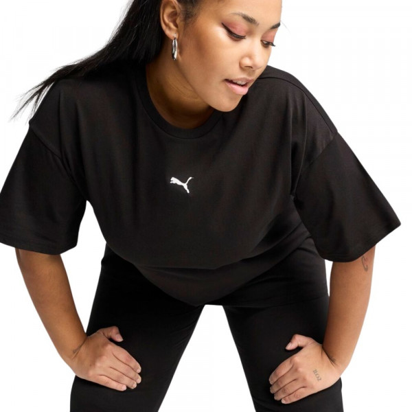 PUMA ESS Relaxed Tee Γυναικεία Κοντομάνικη Μπλούζα - ΜΑΥΡΟ