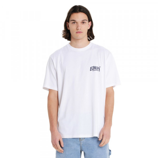 EMERSON Ανδρική Κοντομάνικη Μπλούζα - WHITE/PURPLE