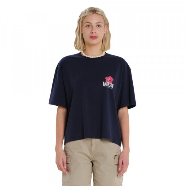 EMERSON Γυναικεία Κοντομάνικη Μπλούζα Oversized - DUSKY BLUE