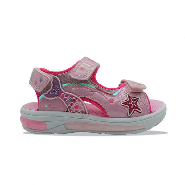 FILA Mermaid Velcro Lights Παιδικά Πέδιλα Με Φωτάκια - ΡΟΖ