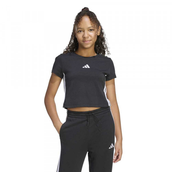 ADIDAS Παιδική Κοντομάνικη Μπλούζα Cropped - ΜΑΥΡΟ