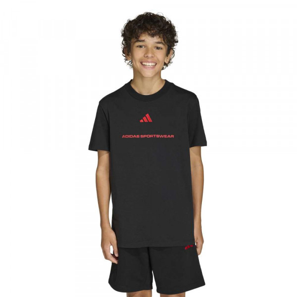 ADIDAS Παιδική Κοντομάνικη Μπλούζα - ΜΑΥΡΟ